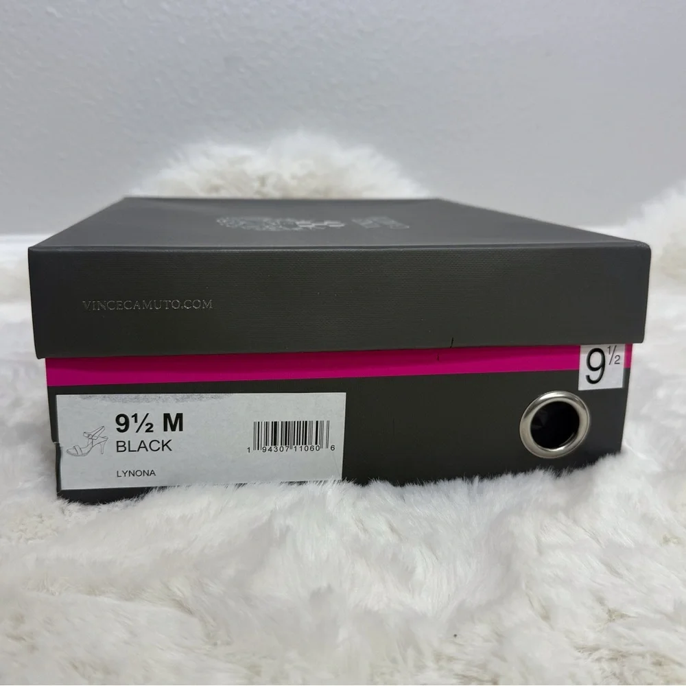 Vince Camuto Lynona Heels Black Open-Toe Heeled Sandals, Size 9.5 - Picture 9 of 10